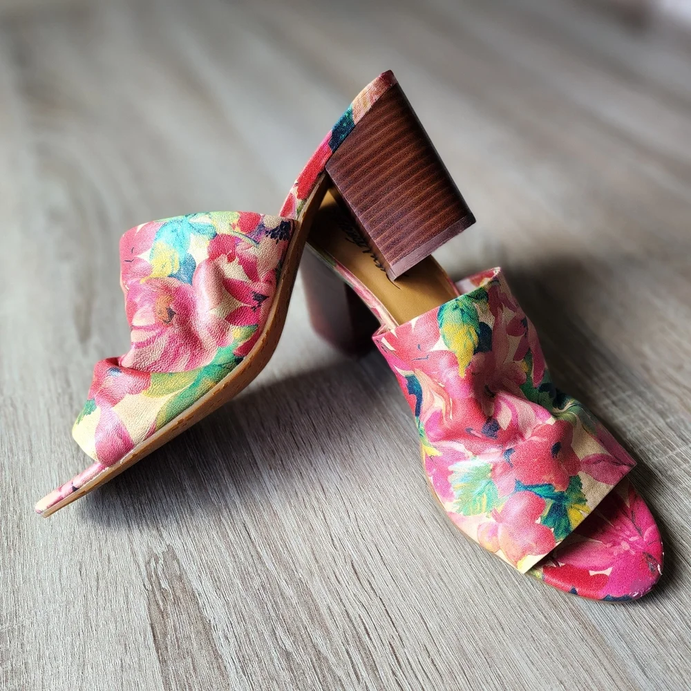 Patricia Nash Poema Leather Open Toe Mules Dress Sandals Size 9.5 - Picture 2 of 8